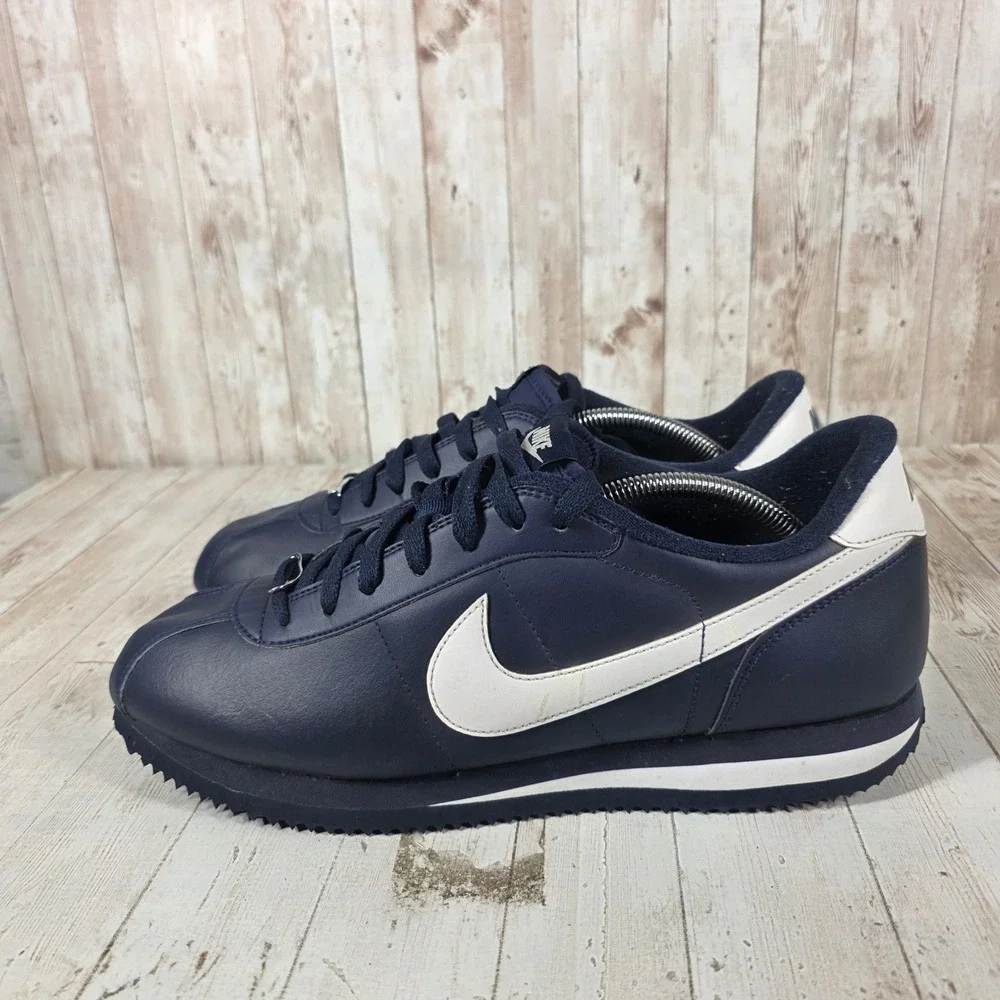 Nike Cortez Basic Leather Midnight Navy White Mens 12.5 316418-402 Low Top‎